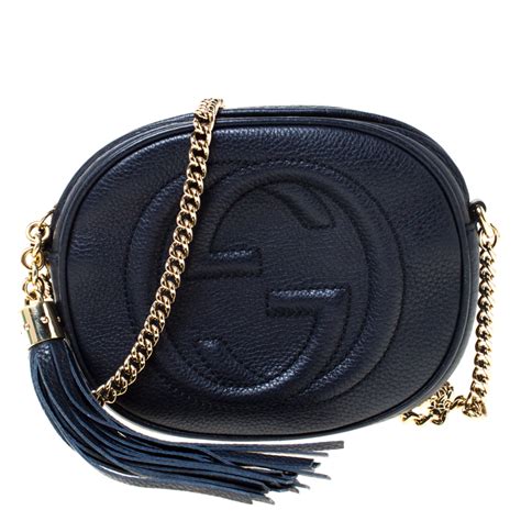 crossbody navy blue gucci purse with gold chain|crossbody Gucci purses for women.